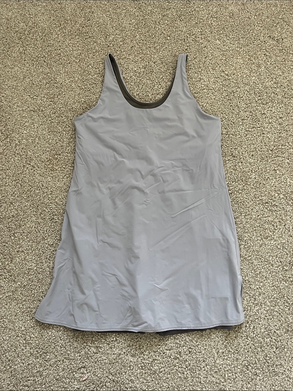Outdoor Voices Light Gray Tank Mini Dress with Dark Trim